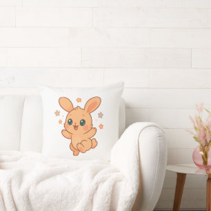 Cojín Decorativo Ilustración personalizada de animal bebé conejo Su