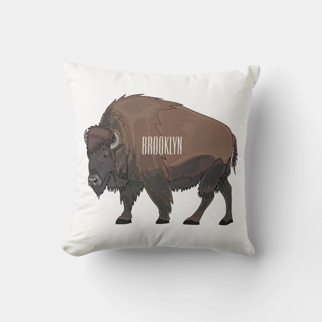 Cojín Decorativo Ilustracion personalizado Bison (Anverso)