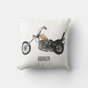 Cojín Decorativo Ilustracion personalizado Chopper Motorcycle 1950