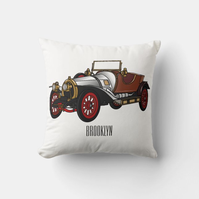 Cojín Decorativo Ilustracion personalizado clásico de 1920 (Anverso)