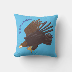 Cojín Decorativo Ilustracion personalizado de águila dorada diverti