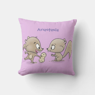 Cojín Decorativo Ilustracion personalizado de ardillas graciosas