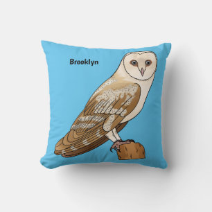 Cojín Decorativo Ilustracion personalizado de aves de búho de Barn