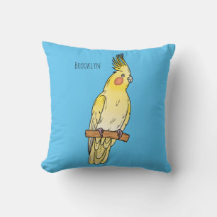 Cojín Decorativo Ilustracion personalizado de aves de Cockatiel