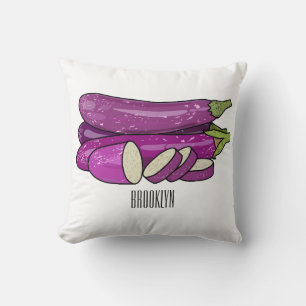 Cojín Decorativo Ilustracion personalizado de berenjenas