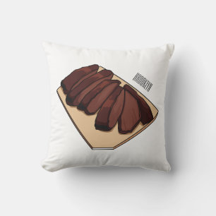 Cojín Decorativo Ilustracion personalizado de brisket de carne
