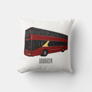 Cojín Decorativo Ilustracion personalizado de bus de dos pisos
