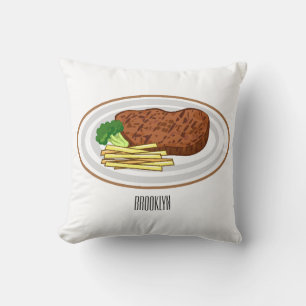 Cojín Decorativo Ilustracion personalizado de carne