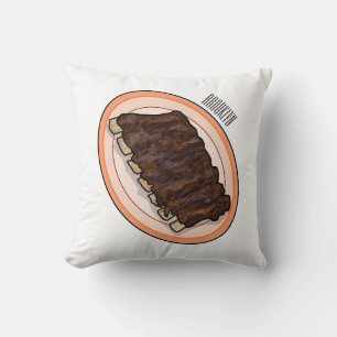 Cojín Decorativo Ilustracion personalizado de costillas cortas