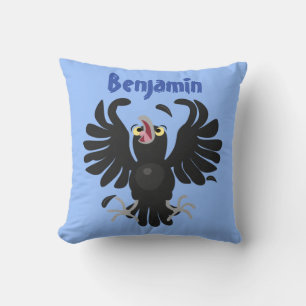 Cojín Decorativo Ilustracion personalizado de cuervos graciosos