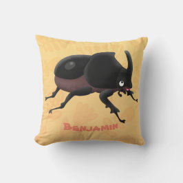 Cojín Decorativo Ilustracion personalizado de escarabajo rinoceront