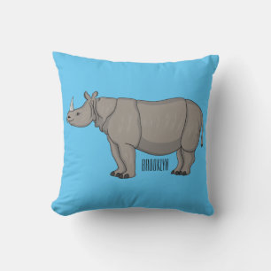 Cojín Decorativo Ilustracion personalizado de Javan rhinoceros