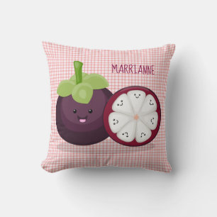 Cojín Decorativo Ilustracion personalizado de mangostino morado