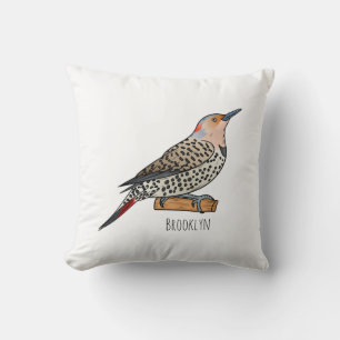 Cojín Decorativo Ilustracion personalizado de pájaro parpadeante de