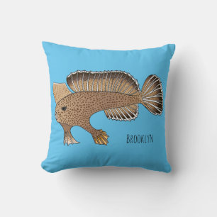 Cojín Decorativo Ilustracion personalizado de pez mano