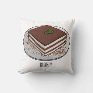 Cojín Decorativo Ilustracion personalizado de tarta de Tiramisu