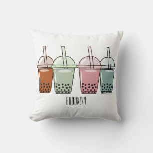 Cojín Decorativo Ilustracion personalizado de té de burbujas