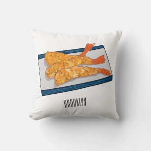 Cojín Decorativo Ilustracion personalizado de tempura gambas