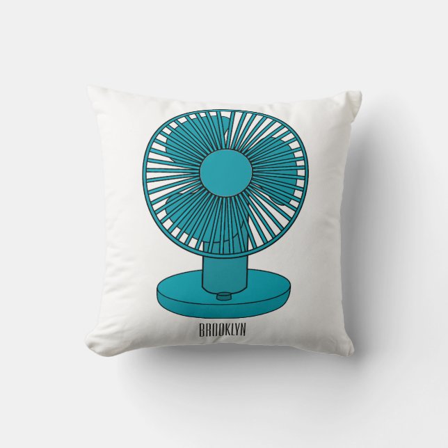 Cojín Decorativo Ilustracion personalizado de ventilador (Anverso)
