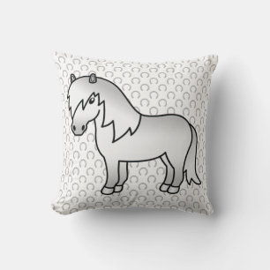 Cojín Decorativo Ilustracion Personalizado Gray Shetland Pony Cute