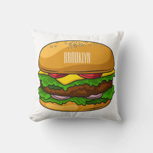 Cojín Decorativo Ilustracion personalizado Hamburger