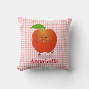 Cojín Decorativo Ilustracion personalizado kawaii de manzana cantan