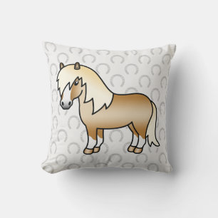 Cojín Decorativo Ilustracion Personalizado Palomino Shetland Pony