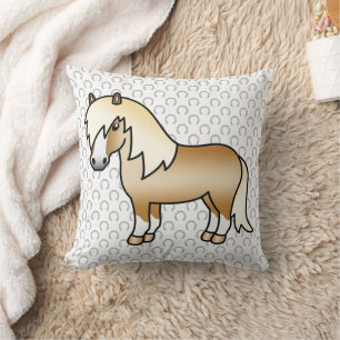 Cojín Decorativo Ilustracion Personalizado Palomino Shetland Pony C