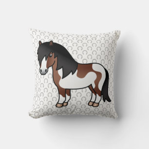 Cojín Decorativo Ilustracion Personalizado Pony Pinto Shetland Brow