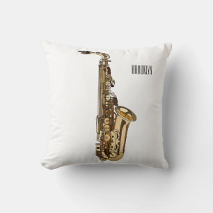 Cojín Decorativo Ilustracion personalizado saxofón