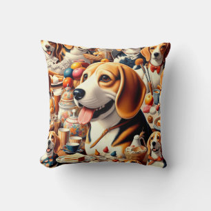Cojín Decorativo Ilustracion Retro Cute Beagle
