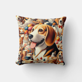 Cojín Decorativo Ilustracion Retro Cute Beagle