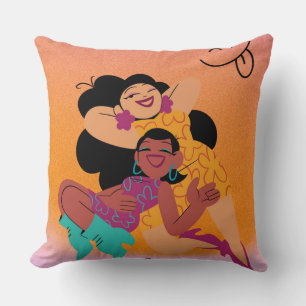 Cojín Decorativo Ilustración Retro de Mejores Amigos de los 90 con 