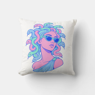 Cojín Decorativo Ilustración Retro-Pop de Medusa – Gafas de sol pas