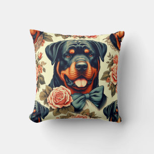 Cojín Decorativo Ilustracion Retro Rottweiler