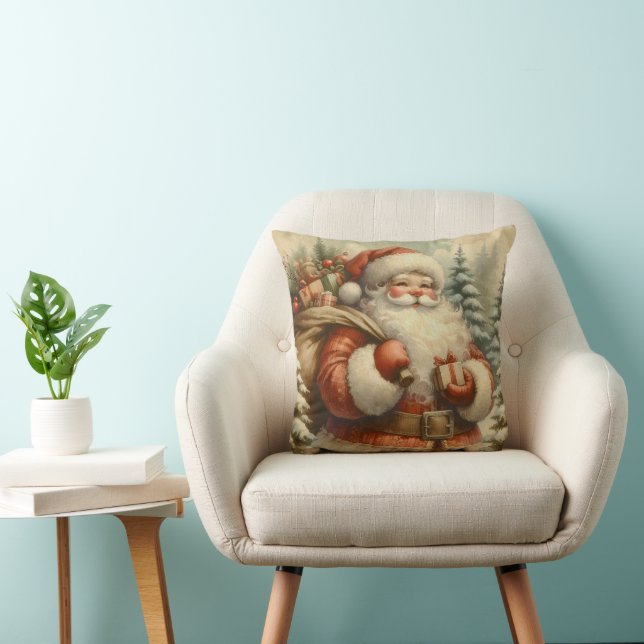 Cojín Decorativo Ilustracion Retro Santa Claus (Silla)