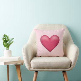 Cojín Decorativo Ilustración simple de corazón rosa en forma de cor