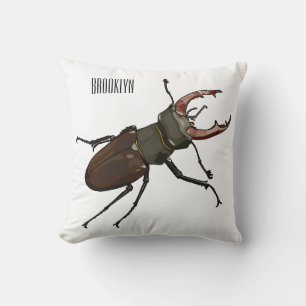 Cojín Decorativo Ilustracion Stag beetle personalizado