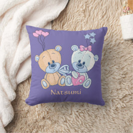 Cojín Decorativo Ilustracion Teddy Bears and Balloons