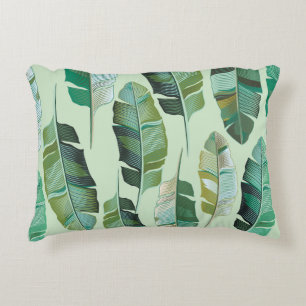Cojín Decorativo Ilustracion tropical de plantas bananeras de moda