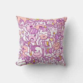 Cojín Decorativo Ilustracion, unicornio y colección de ponis con