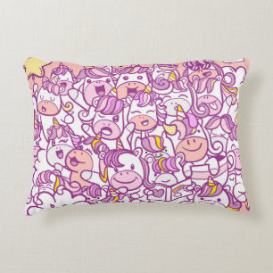 Cojín Decorativo Ilustracion, unicornio y colección de ponis con