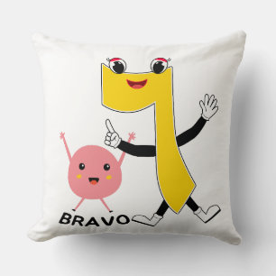 Cojín Decorativo Ilustración Vectorial de Mascota de Dibujos Animad