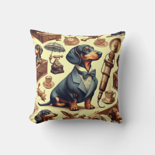 Cojín Decorativo Ilustracion Vintage Dachshund