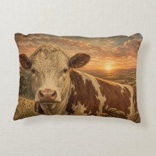 Cojín Decorativo Ilustración vintage de vaca de las Highlands al at