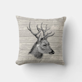 Cojín Decorativo Ilustracion Vintage Deer Head