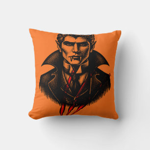 Cojín Decorativo Ilustración Vintage del Conde Drácula