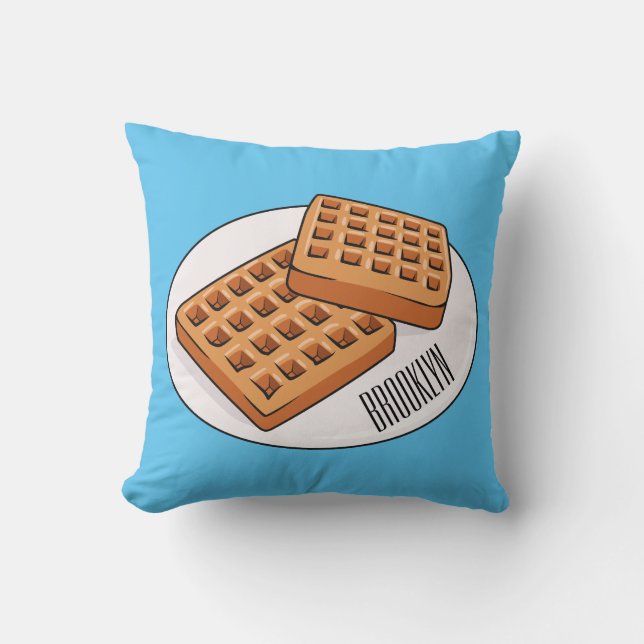 Cojín Decorativo Ilustracion Waffle personalizado (Anverso)