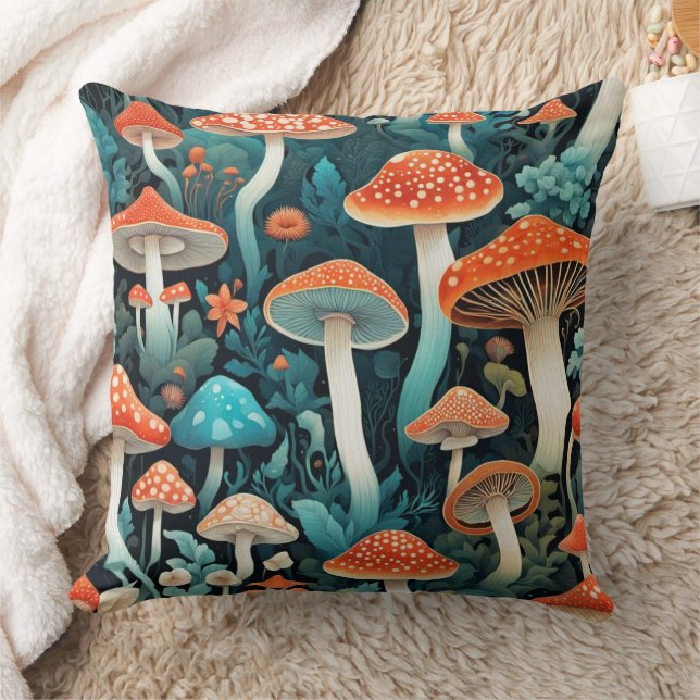 Cojín Decorativo Ilustracion Whimsical Forest Mushrooms (Manta)