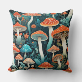Cojín Decorativo Ilustracion Whimsical Forest Mushrooms